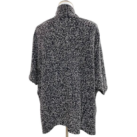 BB Dakota Black White Short 3/4 Sleeve Open Front Longline Boucle Cardigan XS - Picture 6 of 13